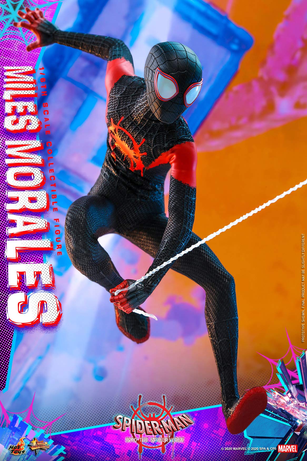 Hot Toys Figura Coleccionable Miles Morales 1:6 – Into The Spider-Verse, Detalles Realistas, Articulada, Accesorios Intercambiables, Ideal para Fans y Coleccionistas