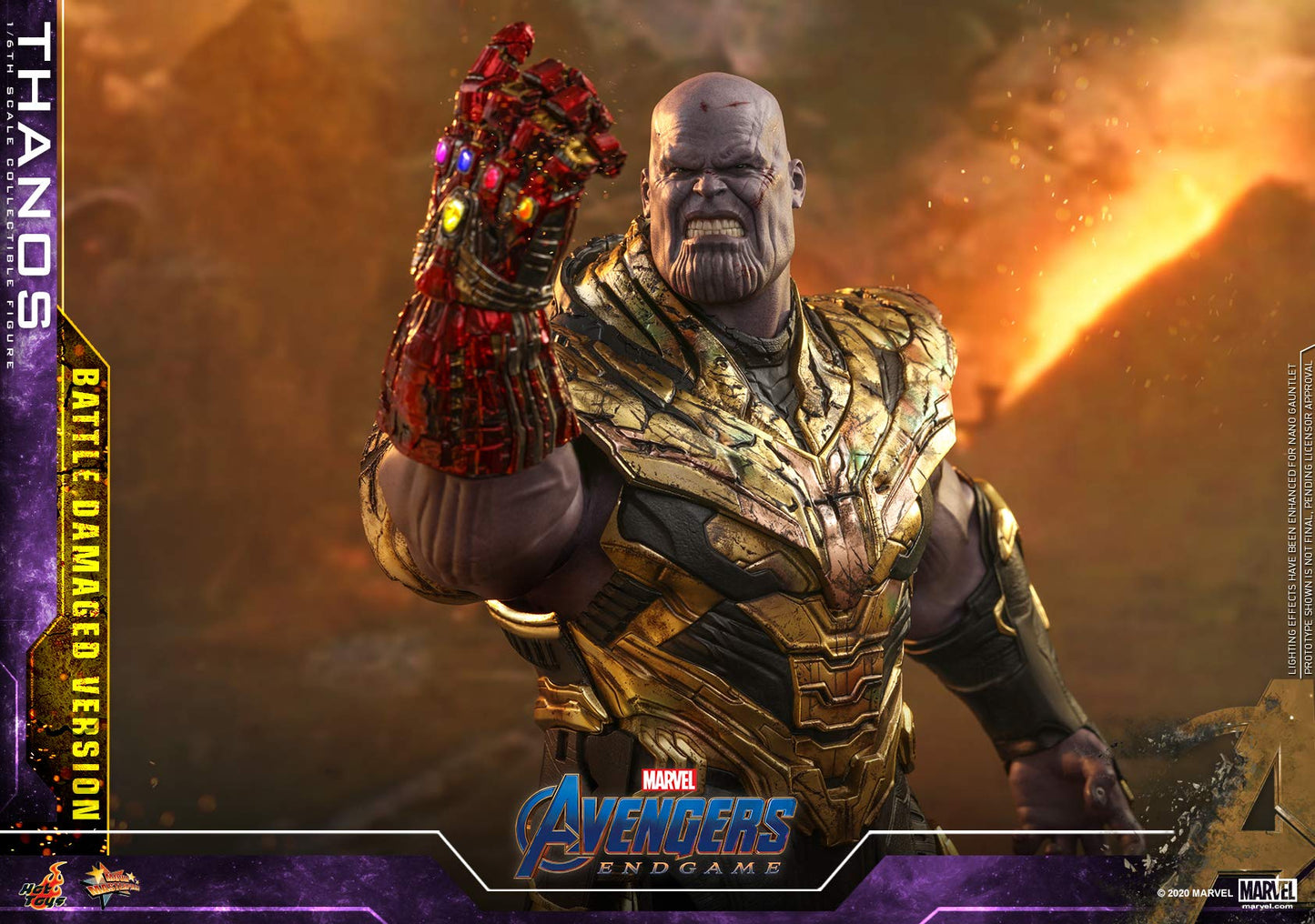 Hot Toys Thanos 1:6 Versión Batalla Dañada – Figura de Colección de Avengers: Endgame, Detalles Realistas, Armadura y Accesorios Completo, Articulada para Exhibición Premium