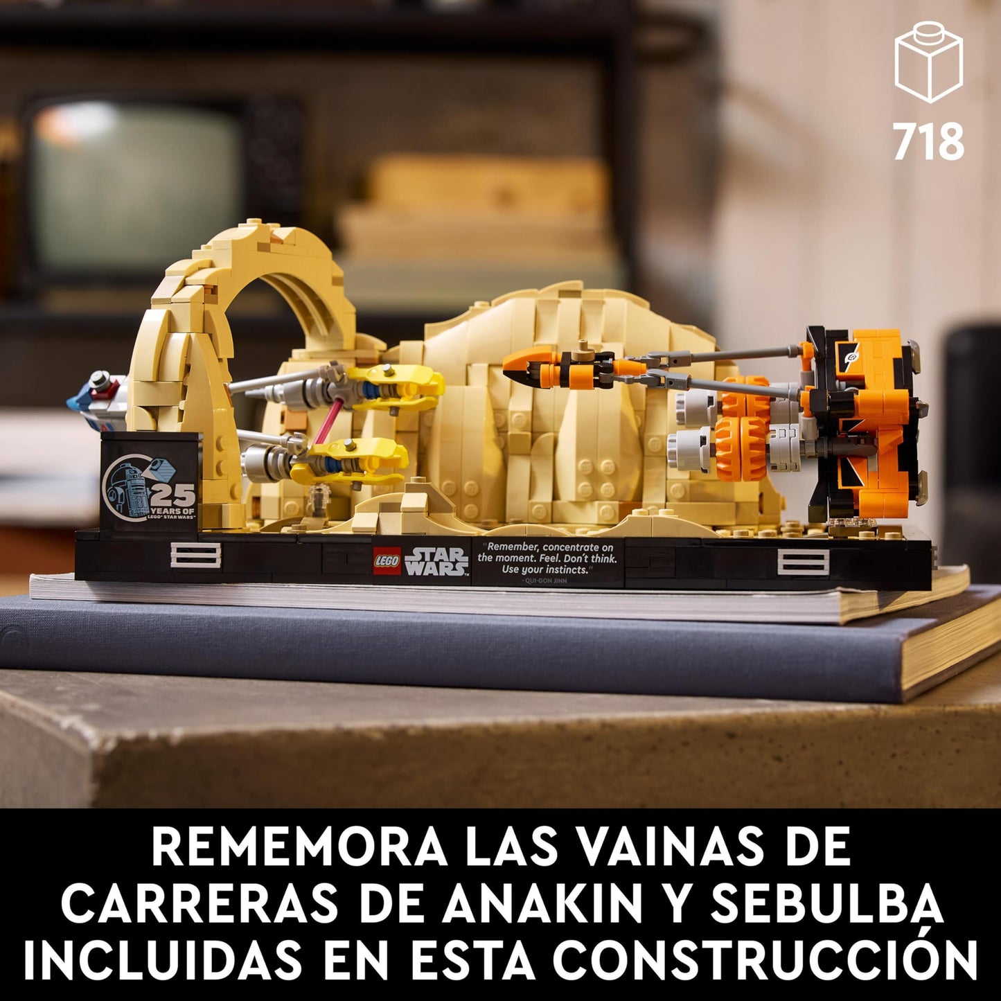 LEGO Star Wars La Amenaza Fantasma Diorama Carrera de Vainas de Mos Espa, Maqueta de Construcción para Adultos con Vaina de Anakin Skywalker, Regalo para Hombres y Mujeres Fans de Star Wars 75380